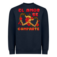 Navy el amor se comparte with churros Heavyweight Sweatshirt - AdoDesignShop
