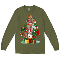 Army Green nurse christmas tree Long Sleeve Tee - FaDigitalArtStudio