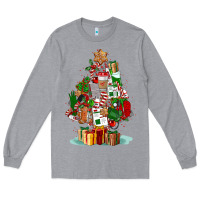 Heather Grey nurse christmas tree Long Sleeve Tee - FaDigitalArtStudio