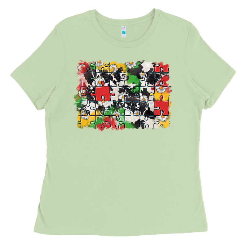 Autism Background Ladies Tee by CowGirlArtShop | Teevron
