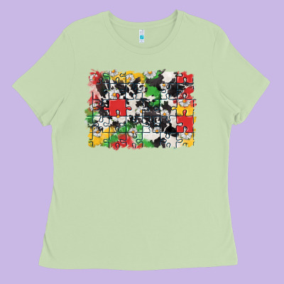 Autism Background Ladies Tee Designed By Cowgirlartshop