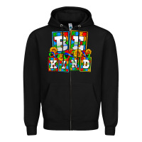 Black bee kind autism Zipper Hoodie - AdoDesignShop