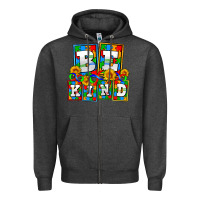 Charcoal Heather bee kind autism Zipper Hoodie - AdoDesignShop
