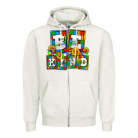 Oatmeal Heather bee kind autism Zipper Hoodie - AdoDesignShop