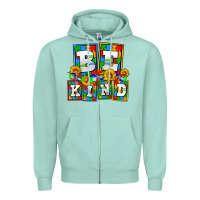 Seafoam bee kind autism Zipper Hoodie - AdoDesignShop