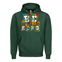Sports Green bee kind autism Zipper Hoodie - AdoDesignShop