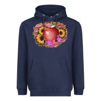 Navy apple sunflower back to school background Heavyweight Hoodie - AdoDesignShop