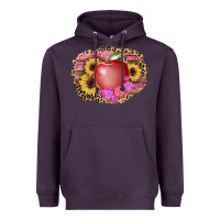Plum apple sunflower back to school background Heavyweight Hoodie - AdoDesignShop