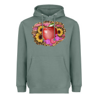 Sage apple sunflower back to school background Heavyweight Hoodie - AdoDesignShop
