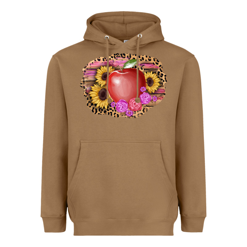 Apple Sunflower Back To School Background Heavyweight Hoodie by AdoDesignShop | Teevron