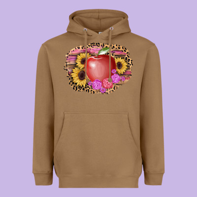 Apple Sunflower Back To School Background Heavyweight Hoodie Designed By Adodesignshop