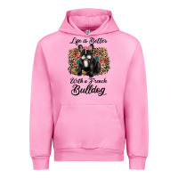 Fuchsia Pink life is better with a french bulldog Urban Hoodie - JahusDesignShop