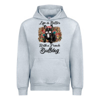Heather Grey life is better with a french bulldog Urban Hoodie - JahusDesignShop