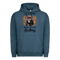 Pigment Midnight Navy life is better with a french bulldog Urban Hoodie - JahusDesignShop