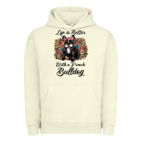 Pigment Pistachio life is better with a french bulldog Urban Hoodie - JahusDesignShop