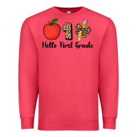 Cardinal hello first grade leopard 3200x2400 Premium Sweatshirt - AdoDesignShop