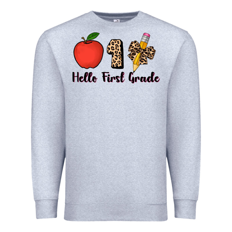 Hello First Grade Leopard 3200x2400 Premium Sweatshirt by AdoDesignShop | Teevron