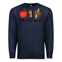 Navy hello first grade leopard 3200x2400 Premium Sweatshirt - AdoDesignShop