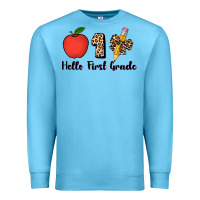 Ocean Blue hello first grade leopard 3200x2400 Premium Sweatshirt - AdoDesignShop