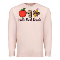 Pale Pink hello first grade leopard 3200x2400 Premium Sweatshirt - AdoDesignShop