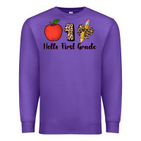 Purple hello first grade leopard 3200x2400 Premium Sweatshirt - AdoDesignShop