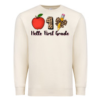Sandshell hello first grade leopard 3200x2400 Premium Sweatshirt - AdoDesignShop