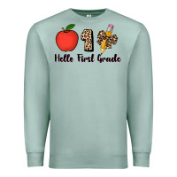 Seafoam hello first grade leopard 3200x2400 Premium Sweatshirt - AdoDesignShop
