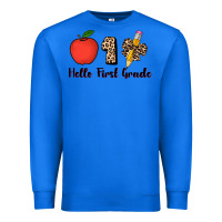 True Royal hello first grade leopard 3200x2400 Premium Sweatshirt - AdoDesignShop