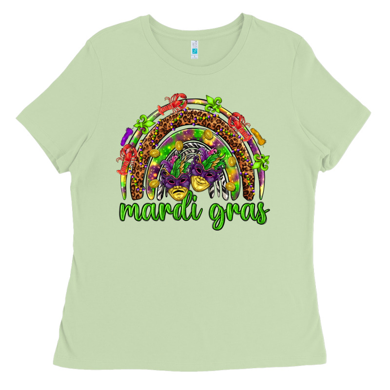 Mardi Gras Rainbow And Masks Ladies Tee by HowdyJamesFarm | Teevron