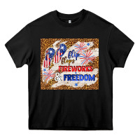 Black flip flops fireworks & freedom 4th of july Heavy Core Tee - TumblerDesignByShophia