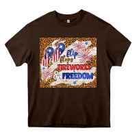 Chocolate Brown flip flops fireworks & freedom 4th of july Heavy Core Tee - TumblerDesignByShophia