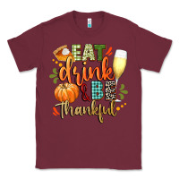 Burgundy eat drink and be thankful Classic Tee - CowGirlArtShop