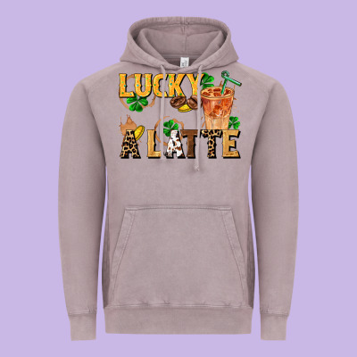 Lucky A Latte Vintage Hoodie Designed By Fadigitalartstudio