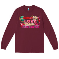 Burgundy Valentine's Day Teach Love Inspire Long Sleeve Tee - FaDigitalArtStudio