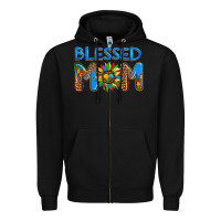 Black blessed mom autism Zipper Hoodie - AdoDesignShop