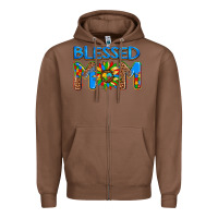 Chestnut blessed mom autism Zipper Hoodie - AdoDesignShop