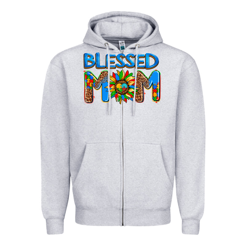 Blessed Mom Autism Zipper Hoodie by AdoDesignShop | Teevron