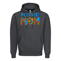 Smoke blessed mom autism Zipper Hoodie - AdoDesignShop