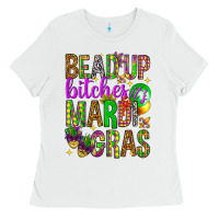 White Bead up bitches it's Mardi Gras Ladies Tee - HowdyJamesFarm