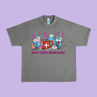 Coffee Nurse Repeat Nurse Coffee Cups Urban Heavy Tee Designed By Fadigitalartstudio