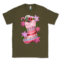 Army Green pink christmas socks Classic Tee - CowGirlArtShop