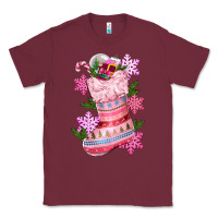 Burgundy pink christmas socks Classic Tee - CowGirlArtShop