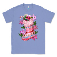 Colony Blue pink christmas socks Classic Tee - CowGirlArtShop