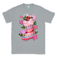 Heather Grey pink christmas socks Classic Tee - CowGirlArtShop