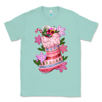 Seafoam pink christmas socks Classic Tee - CowGirlArtShop