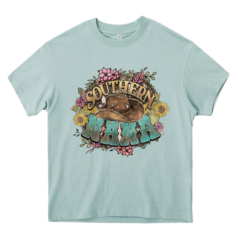 Southern Nana Western Flowers Heavy Core Tee by HowdyJamesFarm | Teevron