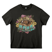 Asphalt Southern Nana western flowers Heavy Core Tee - HowdyJamesFarm