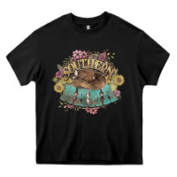 Black Southern Nana western flowers Heavy Core Tee - HowdyJamesFarm