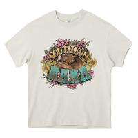 Cream Southern Nana western flowers Heavy Core Tee - HowdyJamesFarm