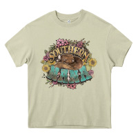 Mossy Southern Nana western flowers Heavy Core Tee - HowdyJamesFarm